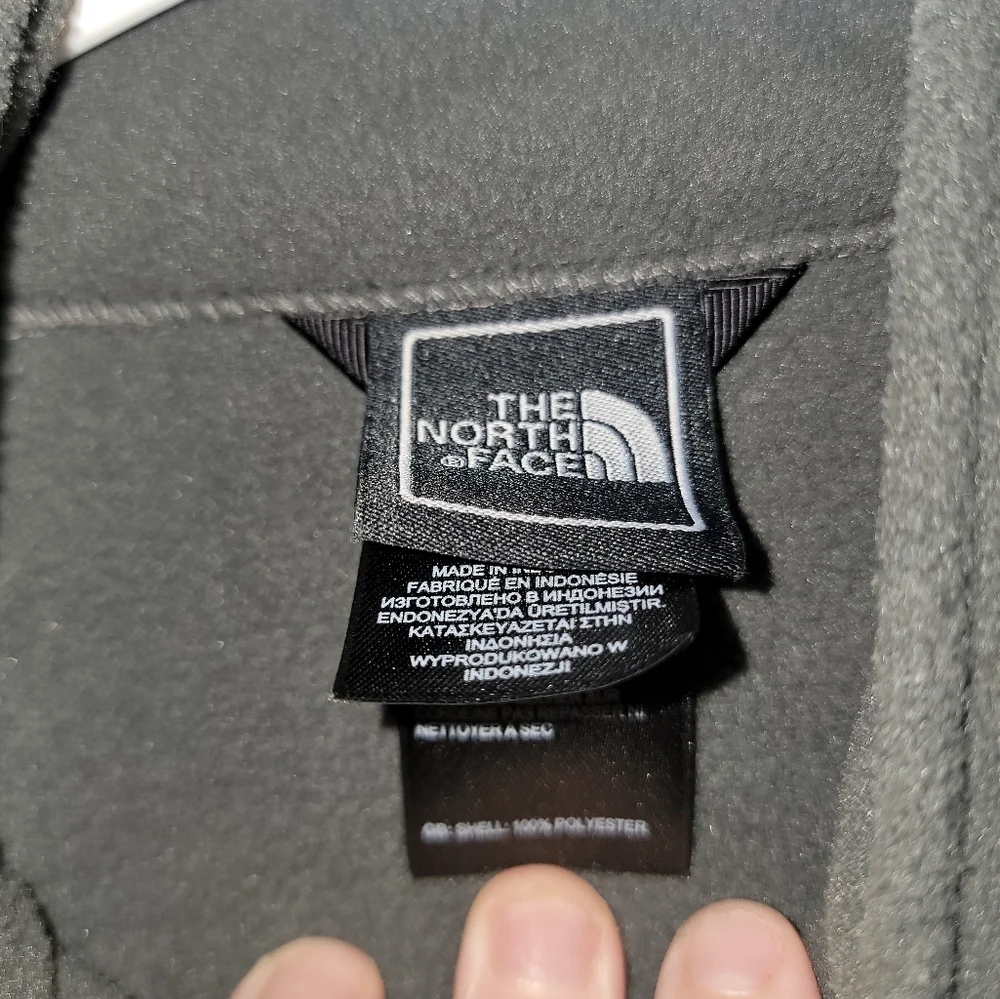 The North Face Boy Gray Fleece Jacket with Yellow Accents